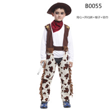 厂家直销万圣节演出服装 cosplay西部牛仔男款服饰套装儿童表演服
