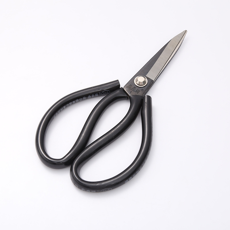 Dingding Brand Scissors Industrial Household Dressmaker's Shears Black Plastic Handle Carbon Steel Scissors Civil Scissors Wholesale