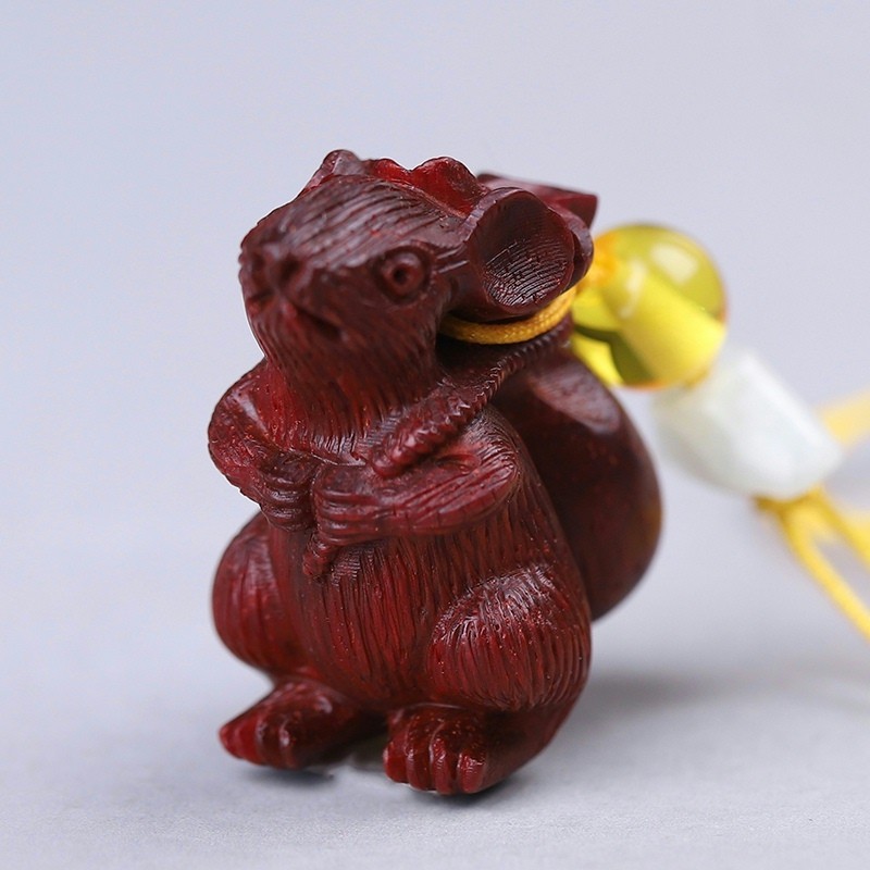 小叶紫檀老鼠钱袋代代数钱随身手把件复古木雕文玩把件-阿里巴巴
