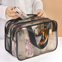 旅行便携化妆包透明双层大容量干湿分离洗漱包化妆品收纳包健身包