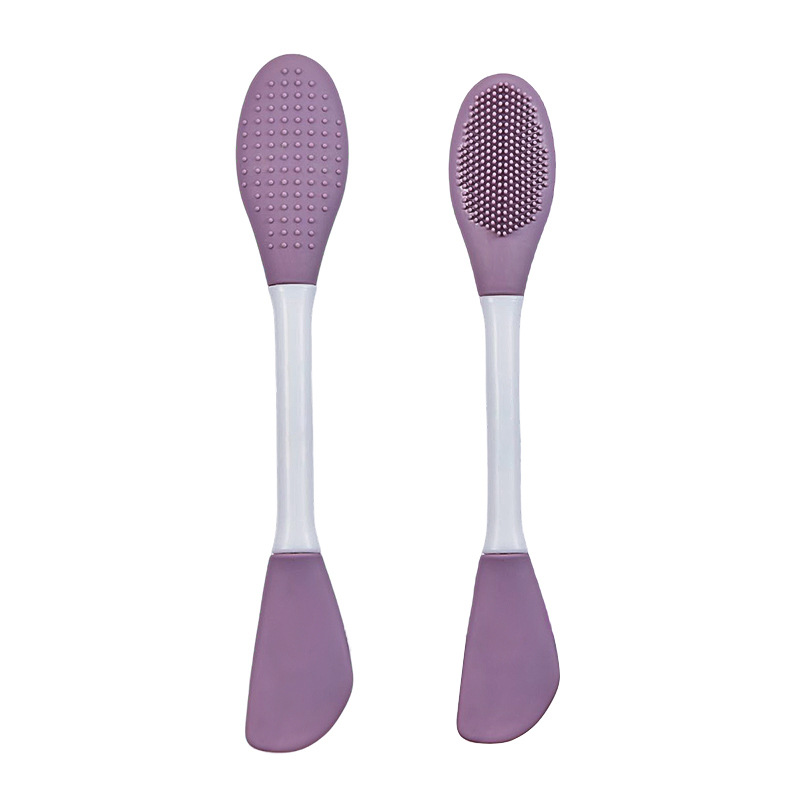 Gecomo Double-Headed Silicone Facial Mask Brush Head Massage Face Cleaning Brush DIY Clay Mask Scraper Apply Beauty Tools