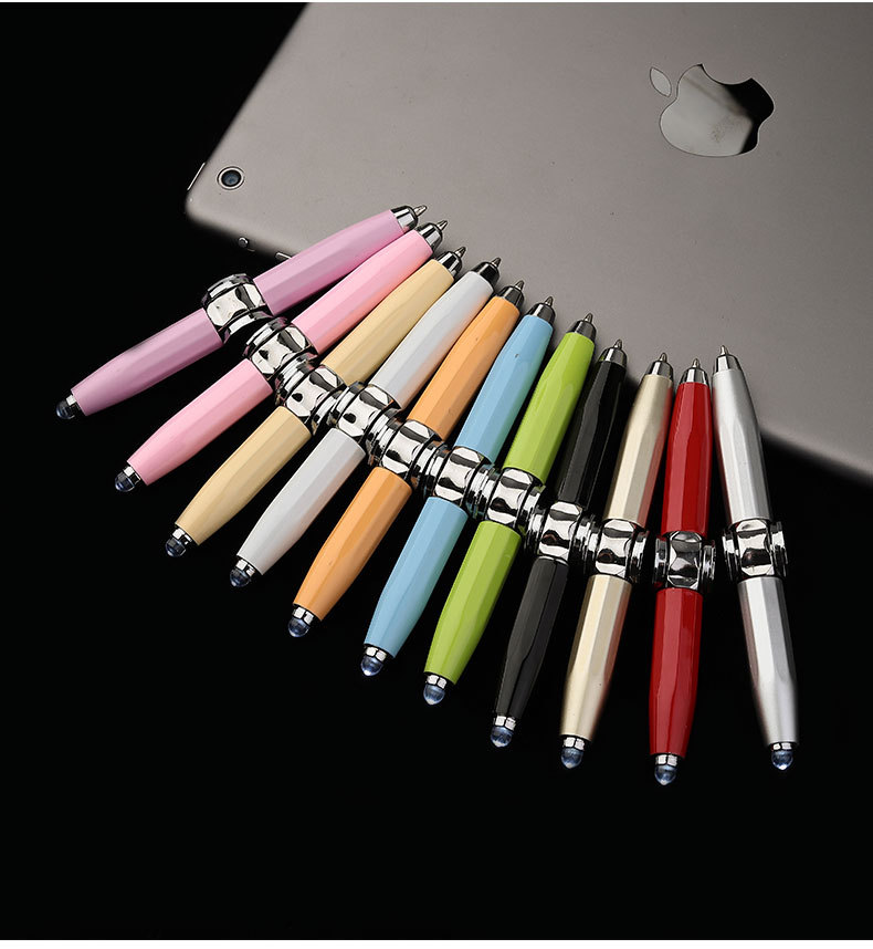 网红多功能陀螺笔指尖陀螺笔旋转笔创意led发光转转笔解压神器