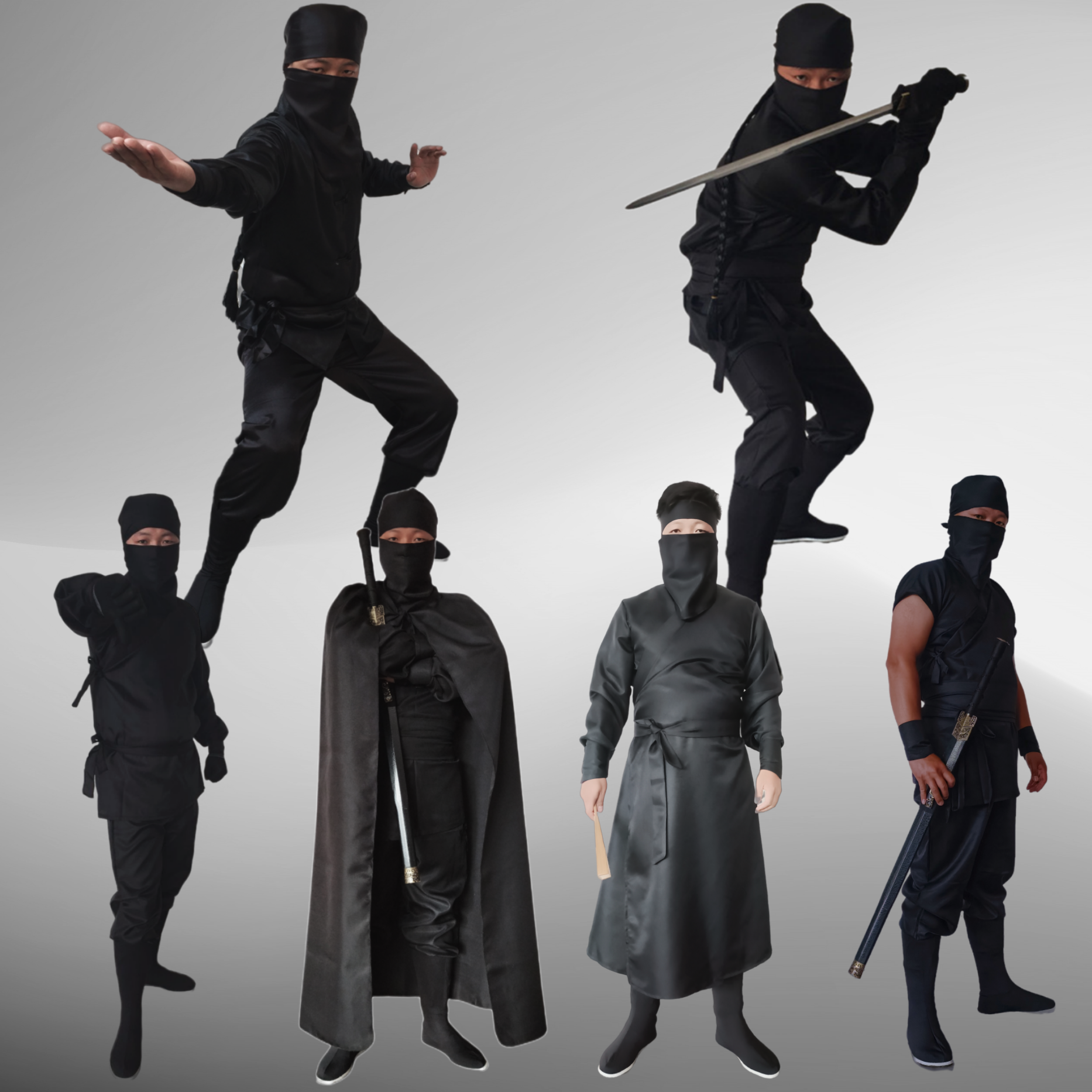 古装蒙面服刺客服夜行衣忍者男女黑衣人武侠勇士角色扮演类演出福