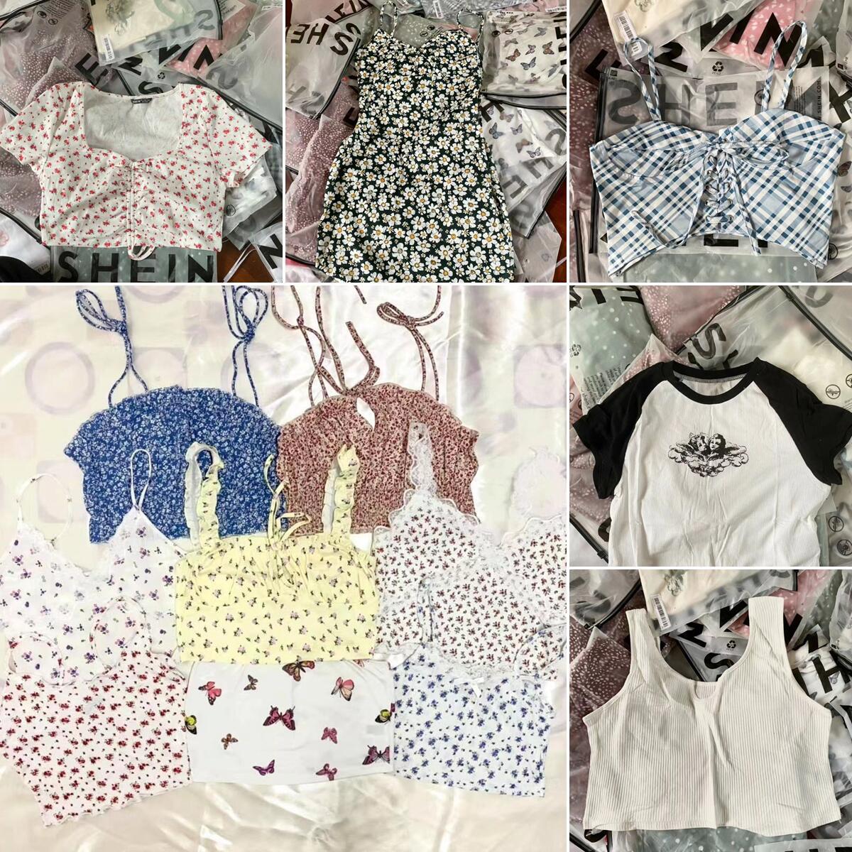 shein外贸款出口小衫背心吊带连衣裙套装女装外贸shein希音-阿里巴巴