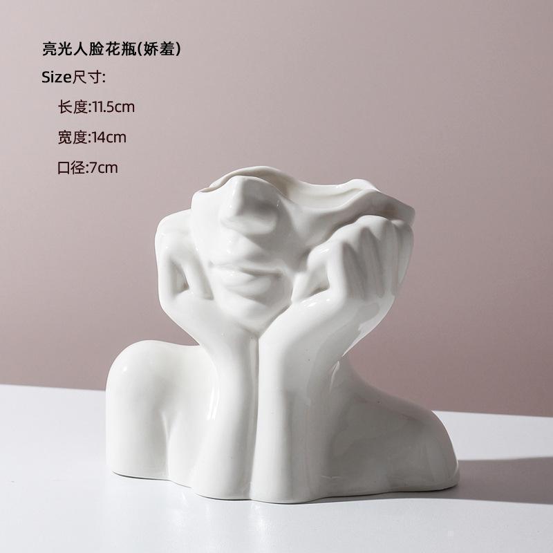 Human Body Ceramic Vase Human Body Modeling Art Vase Nordic Home Decoration Ceramic Vase White Ceramic Vase