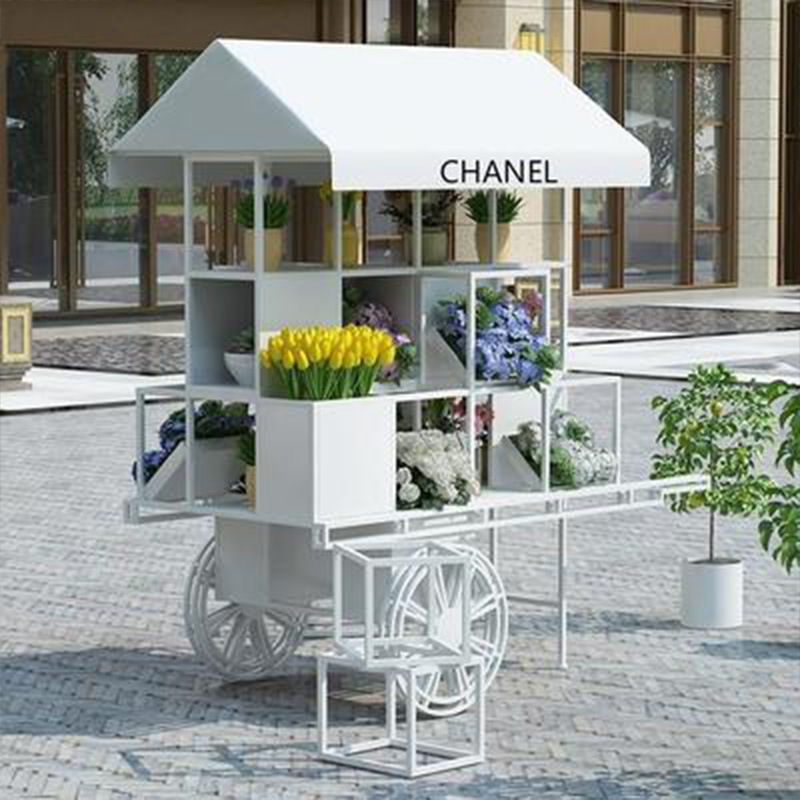 铁艺移动花架户外花车摆摊落地式展示商场活动摆件花店装饰摊位车