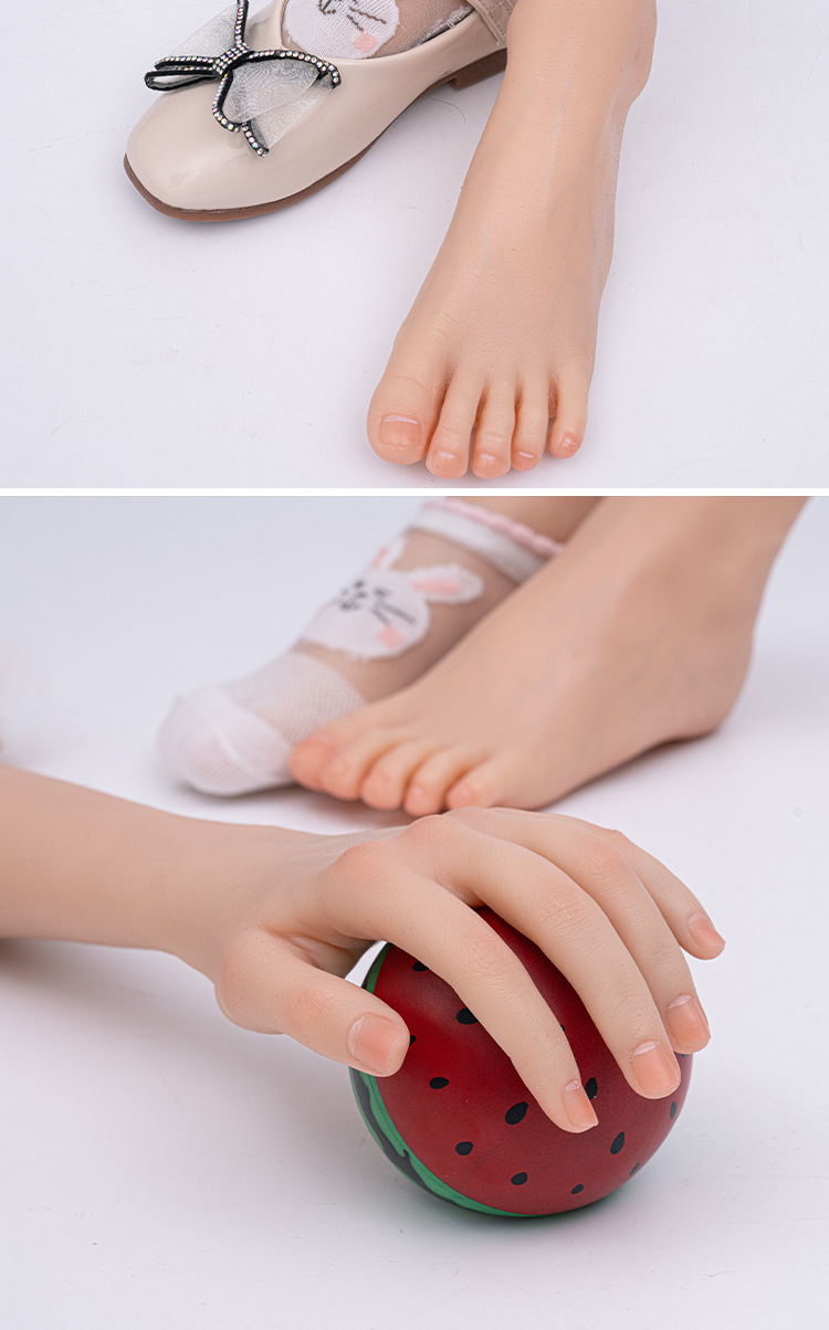 真人倒模仿真加长硅胶儿童套装假手假脚绘画教学拍摄展示道具