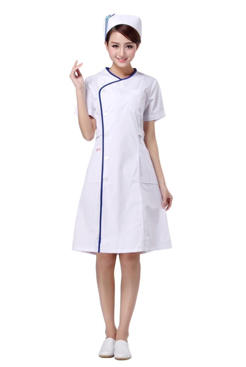 悦兰心夏装白色护士服短袖 医院工作服 美容药店员工服半永久