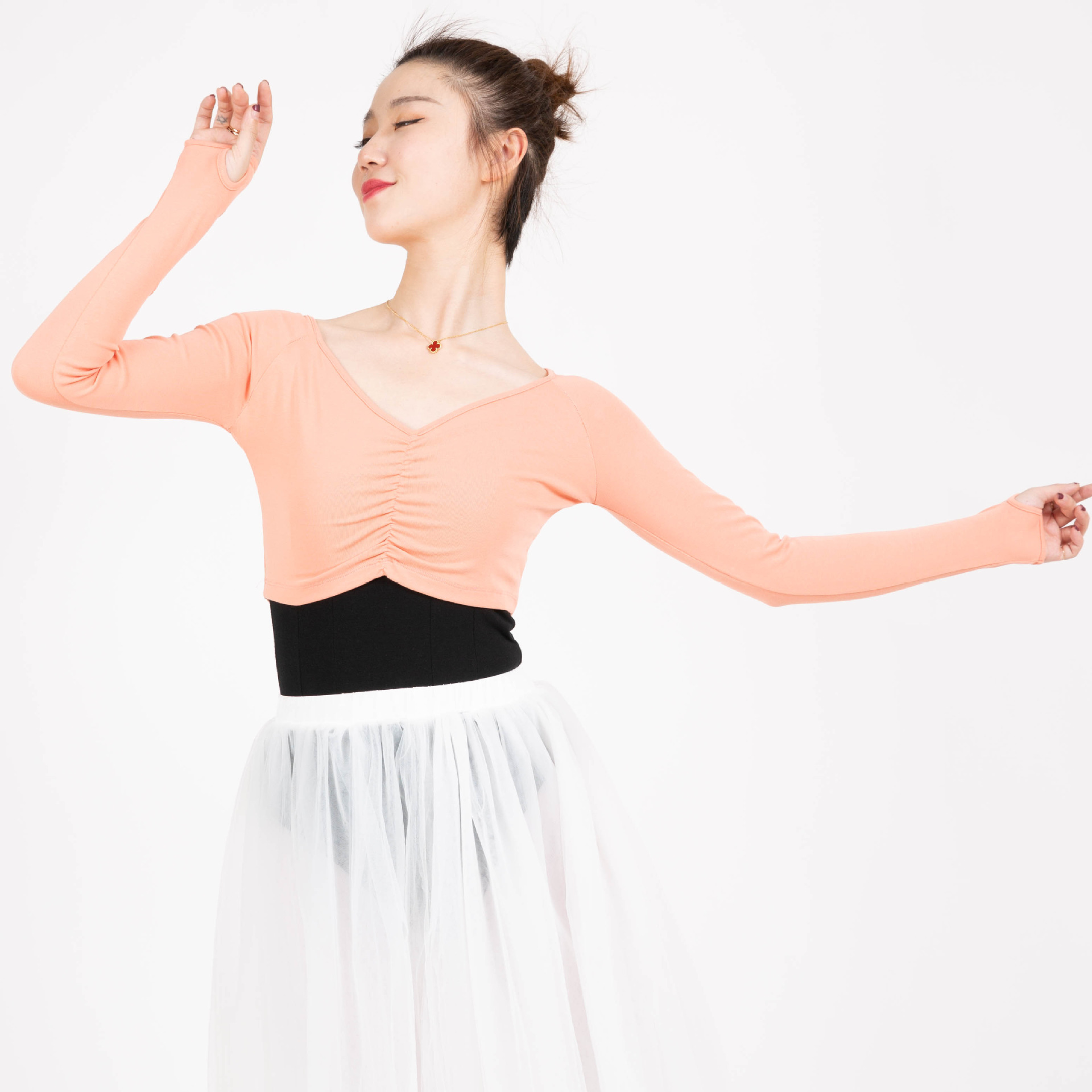 舞蹈练功服芭蕾舞套指长袖披肩女上衣小坎肩外套形体舞蹈服装教师