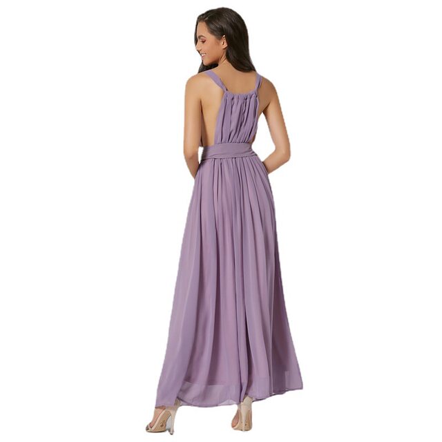 Brand women's 2021 European and American spring and summer new dresses Bohemian holiday style halter neck solid color dress Brand women's 2021 European and American spring and summer new dresses Bohemian holiday style halter neck solid color dress