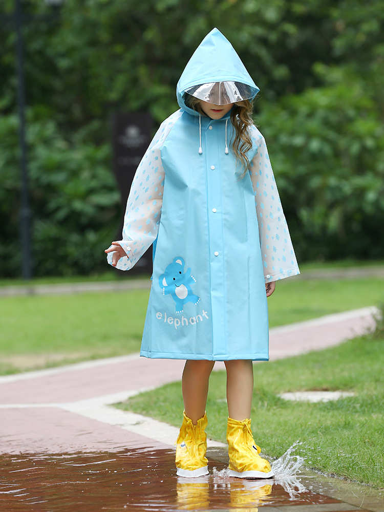 儿童雨衣幼儿园小学生雨披上学全身带书包位男童女童大童宝宝雨衣