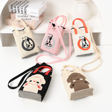 可爱卡通迷你手机包女小众设计韩版百搭单肩斜跨包零钱包手提包潮