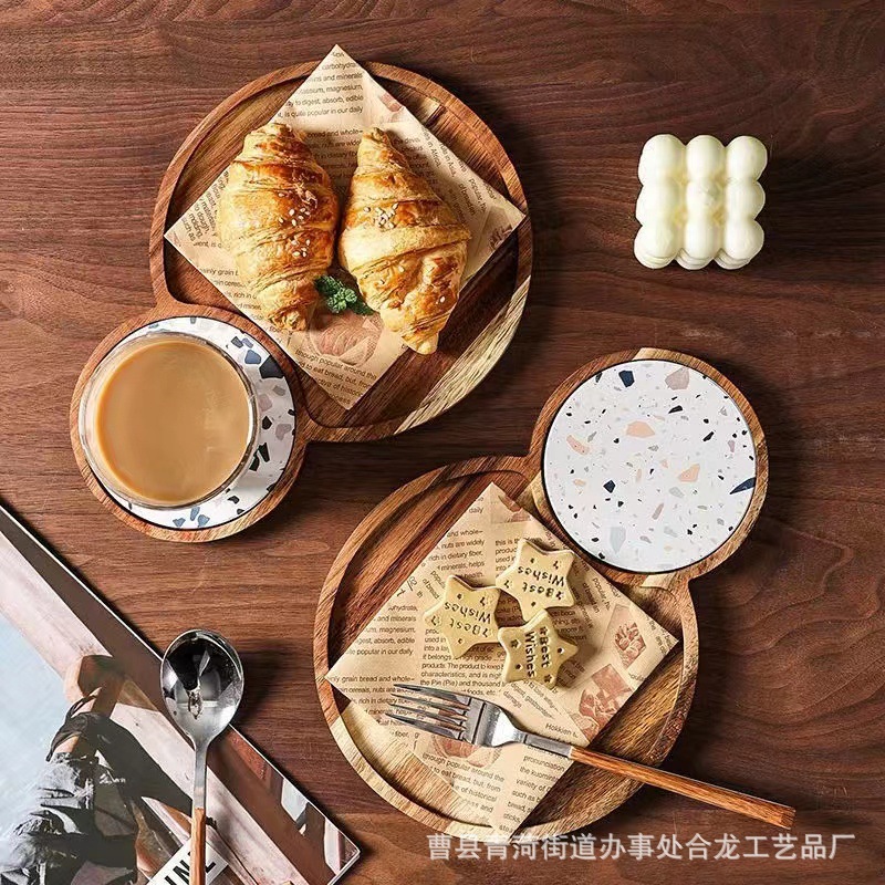 Wooden Bread Tray Cake Shop Display Plate Baking Western Food Plate Wooden Household Plate Party Plate