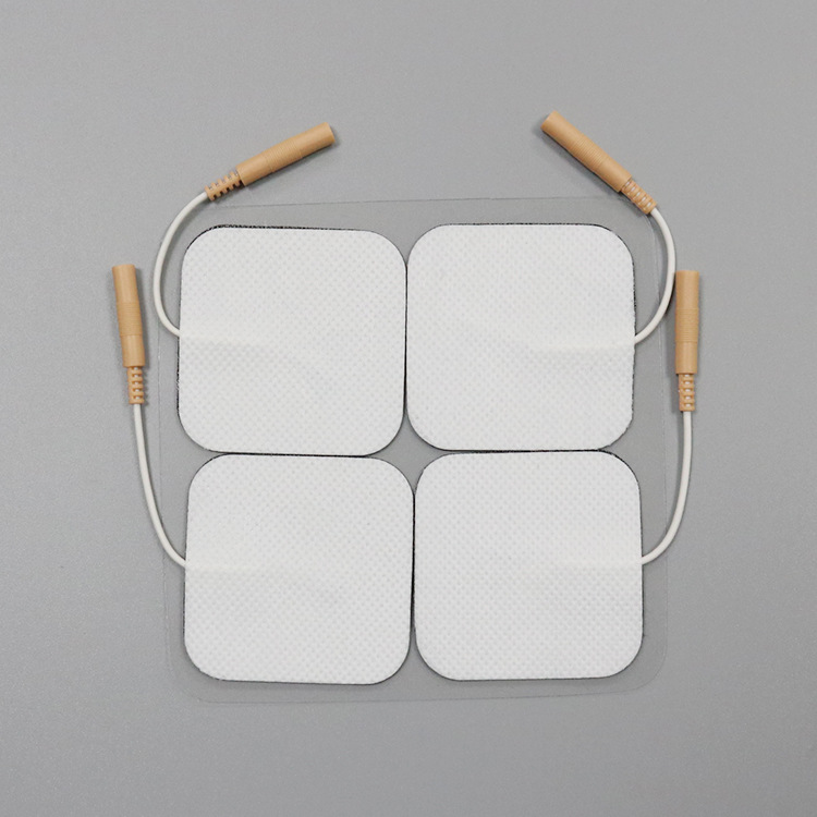 55cm无纺布电极贴片杏色20插针理疗电疗尾巴线插针式导电贴片