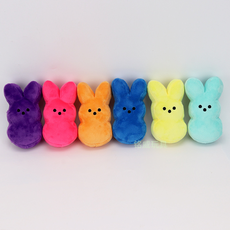 亚马逊跨境新品peeps复活节兔子毛绒玩具15厘米peeps兔子单个代发