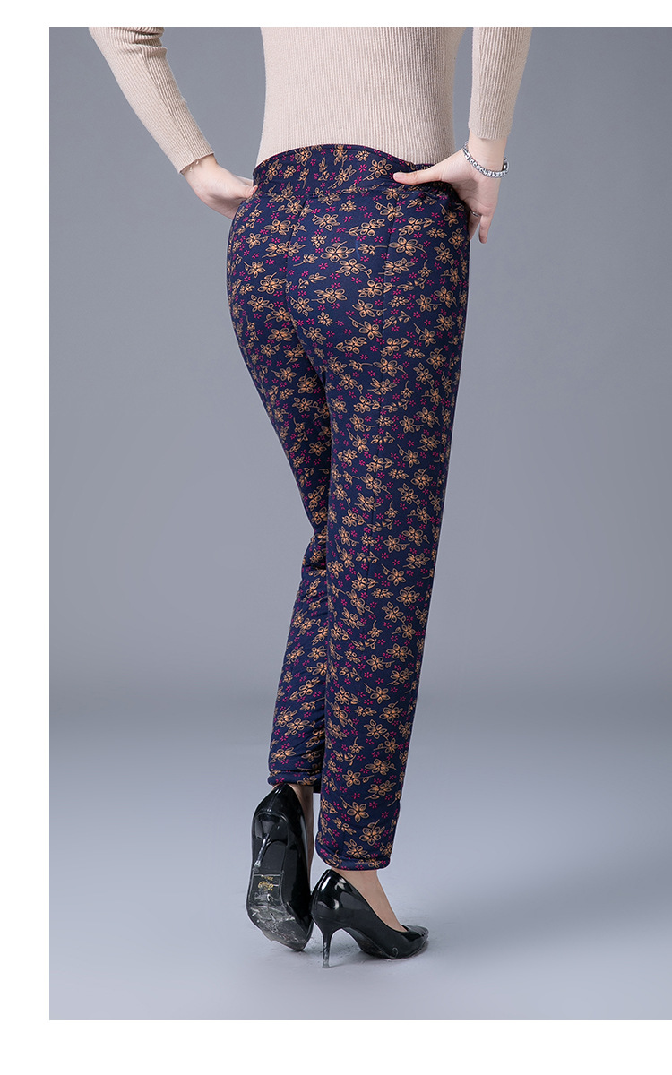 中老年驼绒棉裤女士加肥加大加绒加厚有弹力高腰宽松保暖棉裤