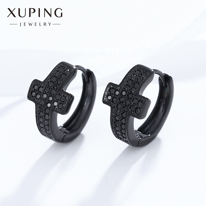 Xuping Jewelry Korean Fashion Cross Personalized Hip Hop Ear Clip Ear Studs Wholesale Cross-Border Amazon Trending Earrings