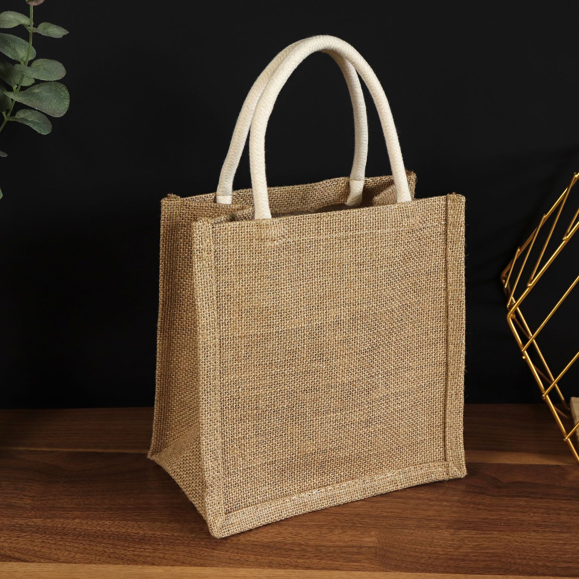 麻布手提袋手提肥皂礼品购物麻包装袋定制可印logo棉绳黄麻袋现货