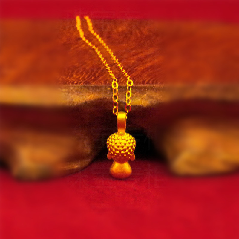 0成交24个沙金佛头吊坠挂坠黄铜镀金如来佛祖佛首头像男女送礼吊坠