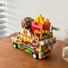 汉堡车雪糕小屋房子积木女生拼装微颗粒儿童DIY手工摆件生日礼物