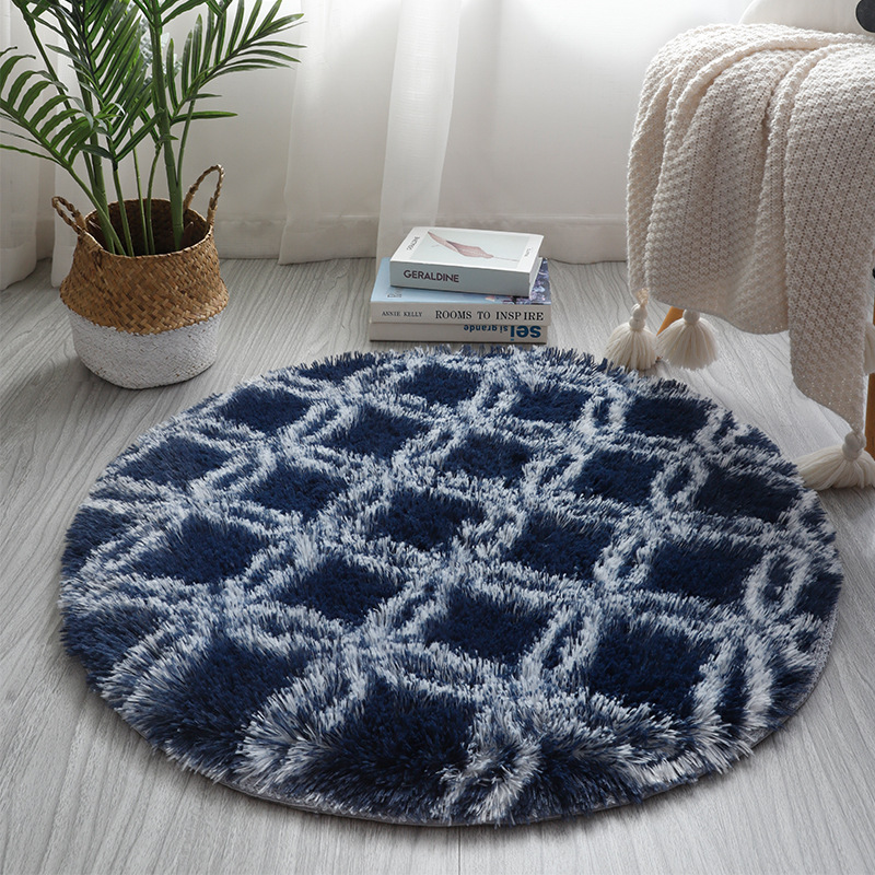 Factory Direct Sales Wholesale Pattern Silk round Filament Wool Pattern Living Room Coffee Table Sofa Bedroom Bed Front Floor Mat Fabric