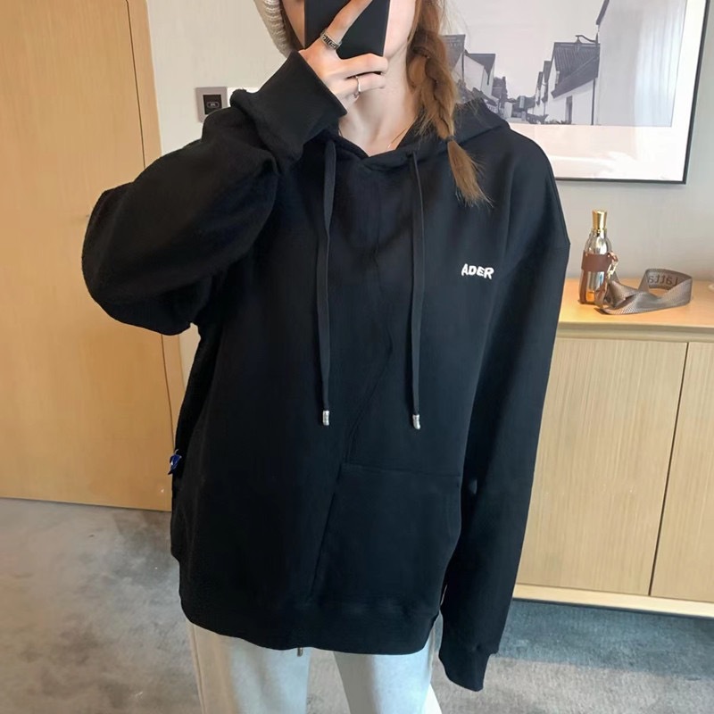 ader 连帽卫衣正反面拼接刺绣字母现货宽松男女新款上衣-阿里巴巴