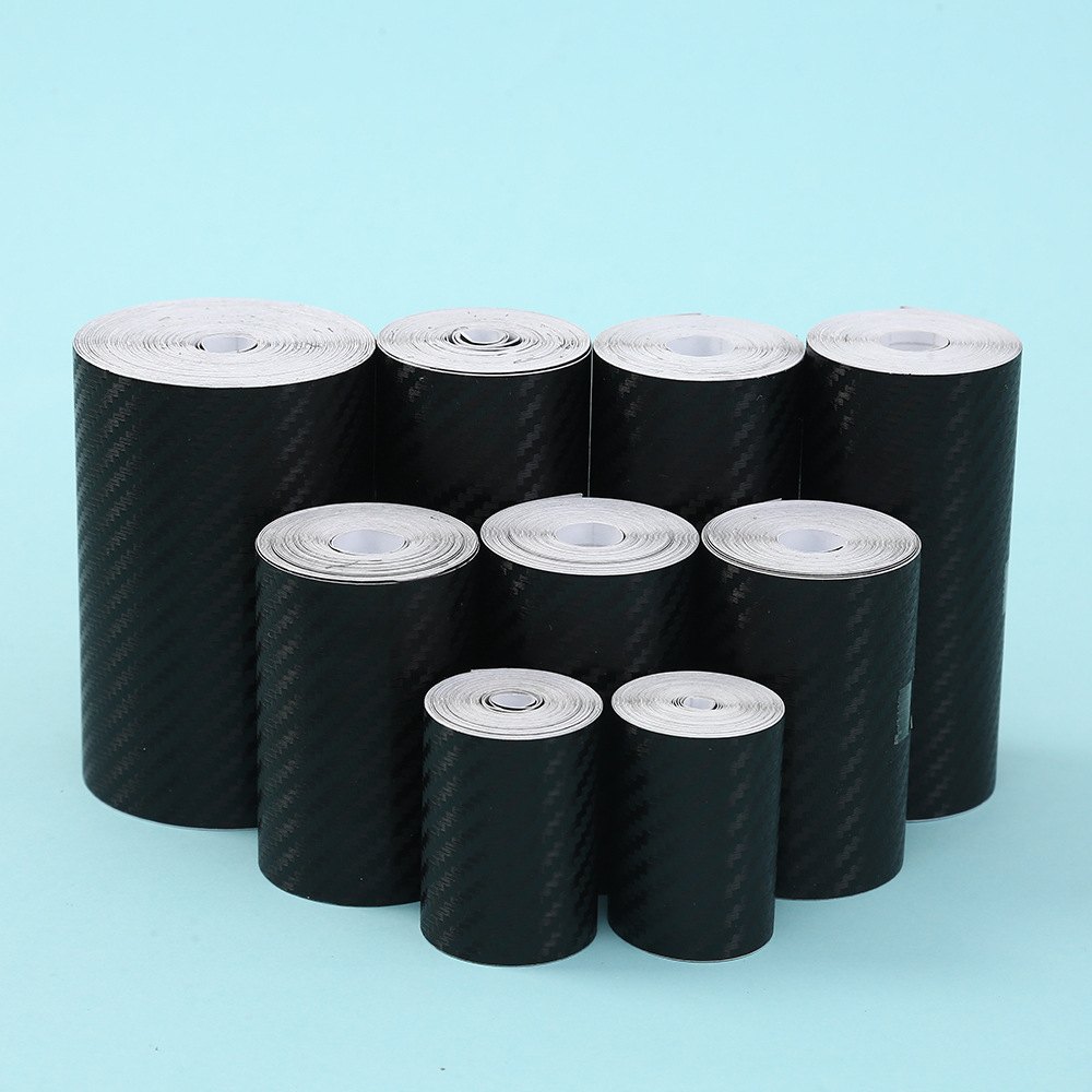 碳纤维车身划痕遮挡贴汽车通用款防水防晒黑色3d立体遮瑕胶带现货