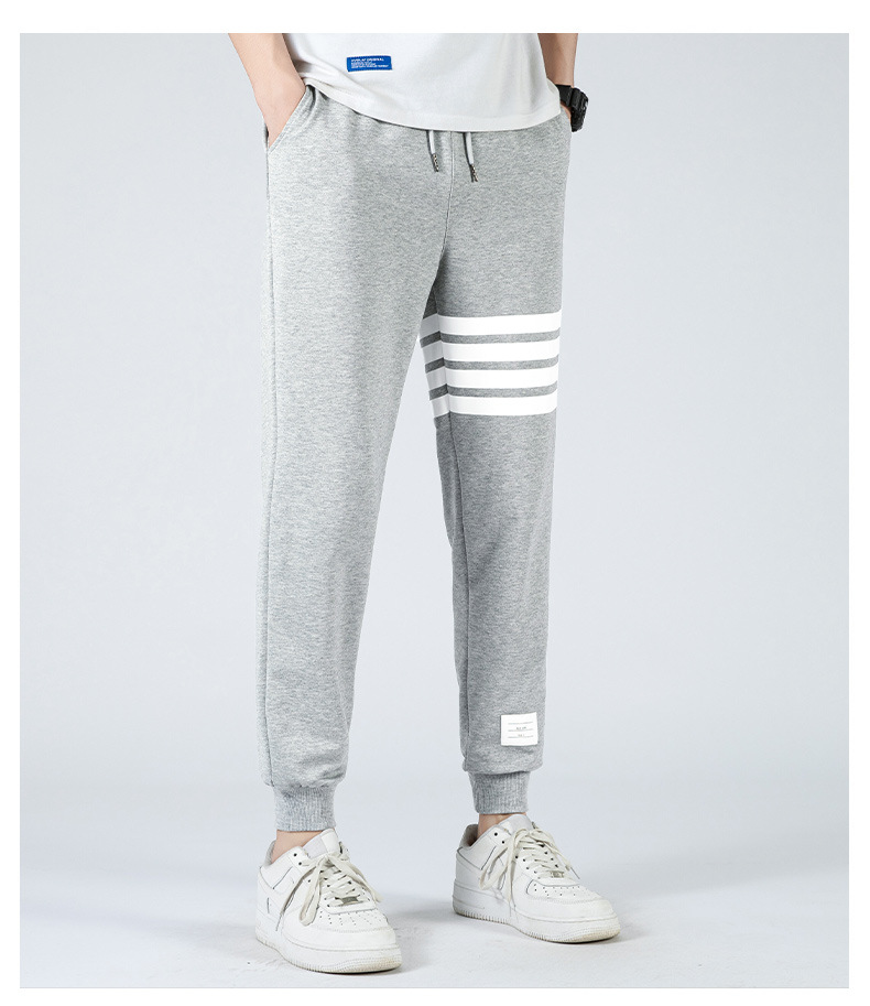 外贸休闲裤男式夏季tb卫裤青年棉质运动九分裤韩版潮流小脚裤男