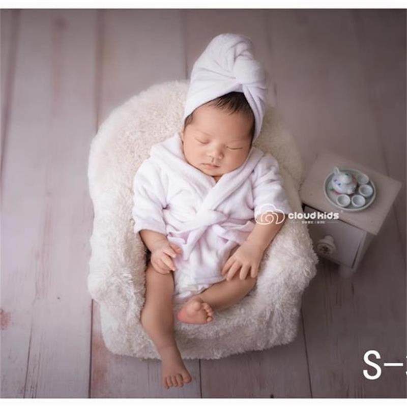 New Children's Photography Photo Props Clothing Newborn First Month Old 100 Days Old Baby Foto Pajamas Light Pink Bathrobe