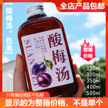 250-300-350-400-500ml 酸梅汤瓶子 透明pet一次性塑料瓶 包装瓶