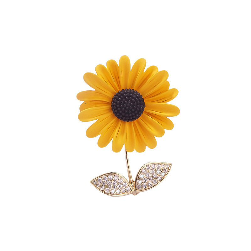 Sunflower Sunflower Brooch Women's High-End Design Sense Niche Corsage Cute Suit Sweater Luxury Pin Accessories