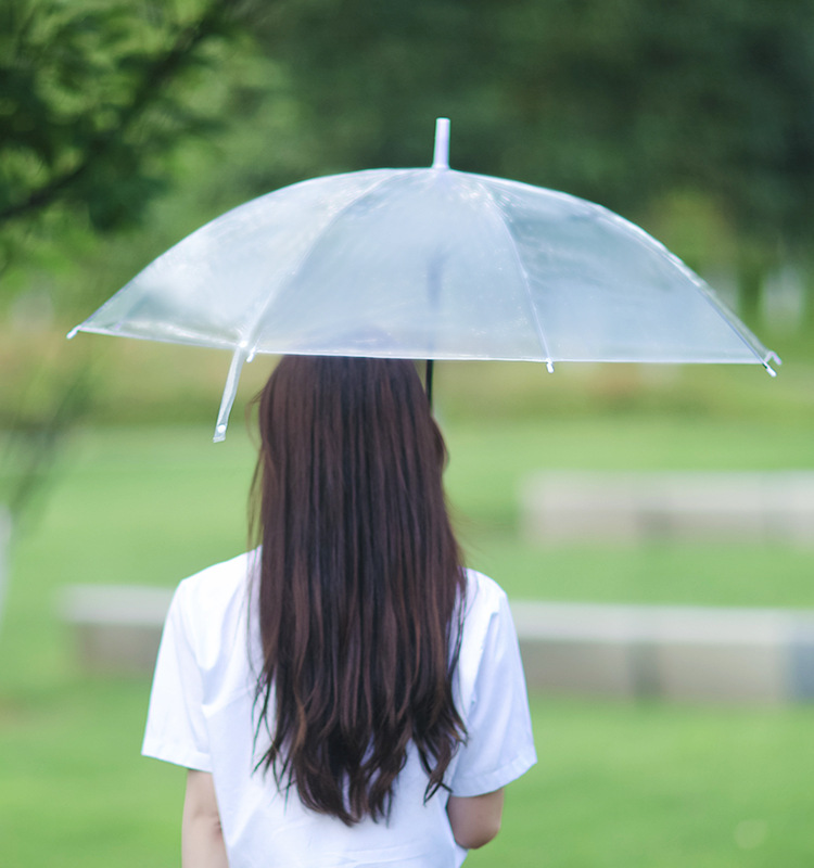 透明伞女网红ins风雨伞长柄伞文艺复古风小清新白塑料伞定制批发