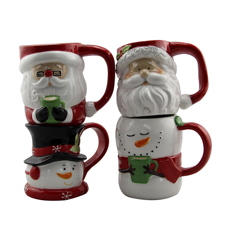 圣诞麋鹿陶瓷水杯创意个性圣诞老人马克杯驯鹿礼品杯子雪人咖啡杯