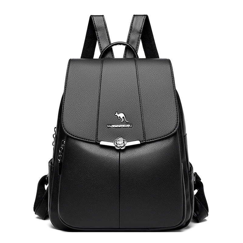 Backpack Women's 2022 New Schoolbag Women's All-Match Simple Travel Large Capacity Soft Leather Women's Soft Leather Backpack Bag Fashion