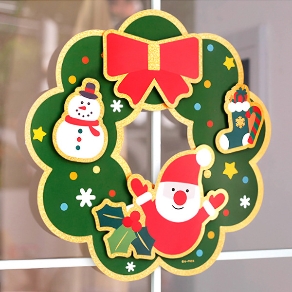 u-pick原品生活upick彩色立体圣诞花环门贴