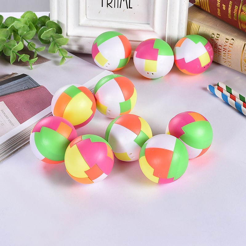 跨境儿童玩具魔方球智力拼插6块拼球拼装球积木地摊供货