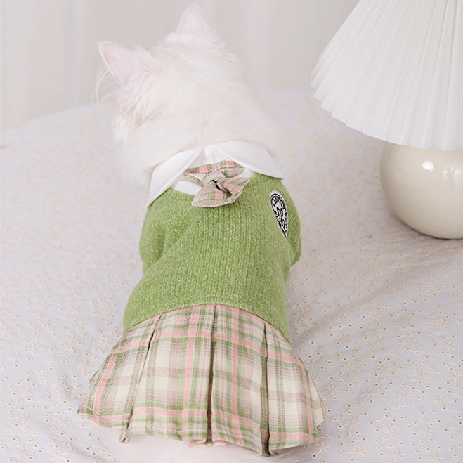 JK Dress Pet Teddy Corgi/French Bulldog Bichon Schnauzer Spring and Autumn Clothing Puppy Dog Comfortable Pet Princess Dress