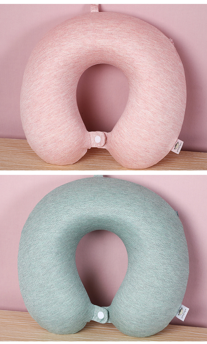 u型纯色头枕记忆棉车用车载颈椎枕护颈枕脖子办公午休按扣u型枕