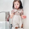 baby clothes Korean Edition summer ins pure cotton one-piece garment Broken flowers baby Climbing clothes Lace Short sleeved Romper newborn