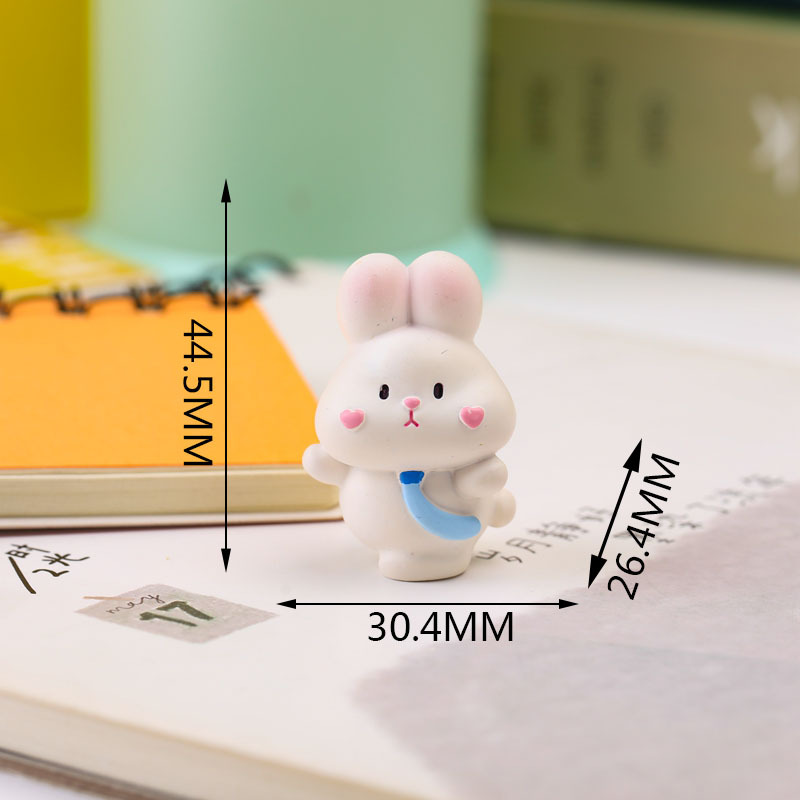 New Cute and Adorable Bunny Decoration Zodiac Resin Desktop Office Decorations Cartoon Doll Gift