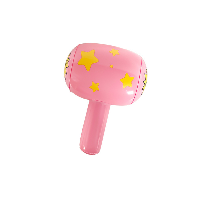 厂家pvc充气玩具小号卡通星星锤子带铃铛充气话筒敲击棒地摊玩具
