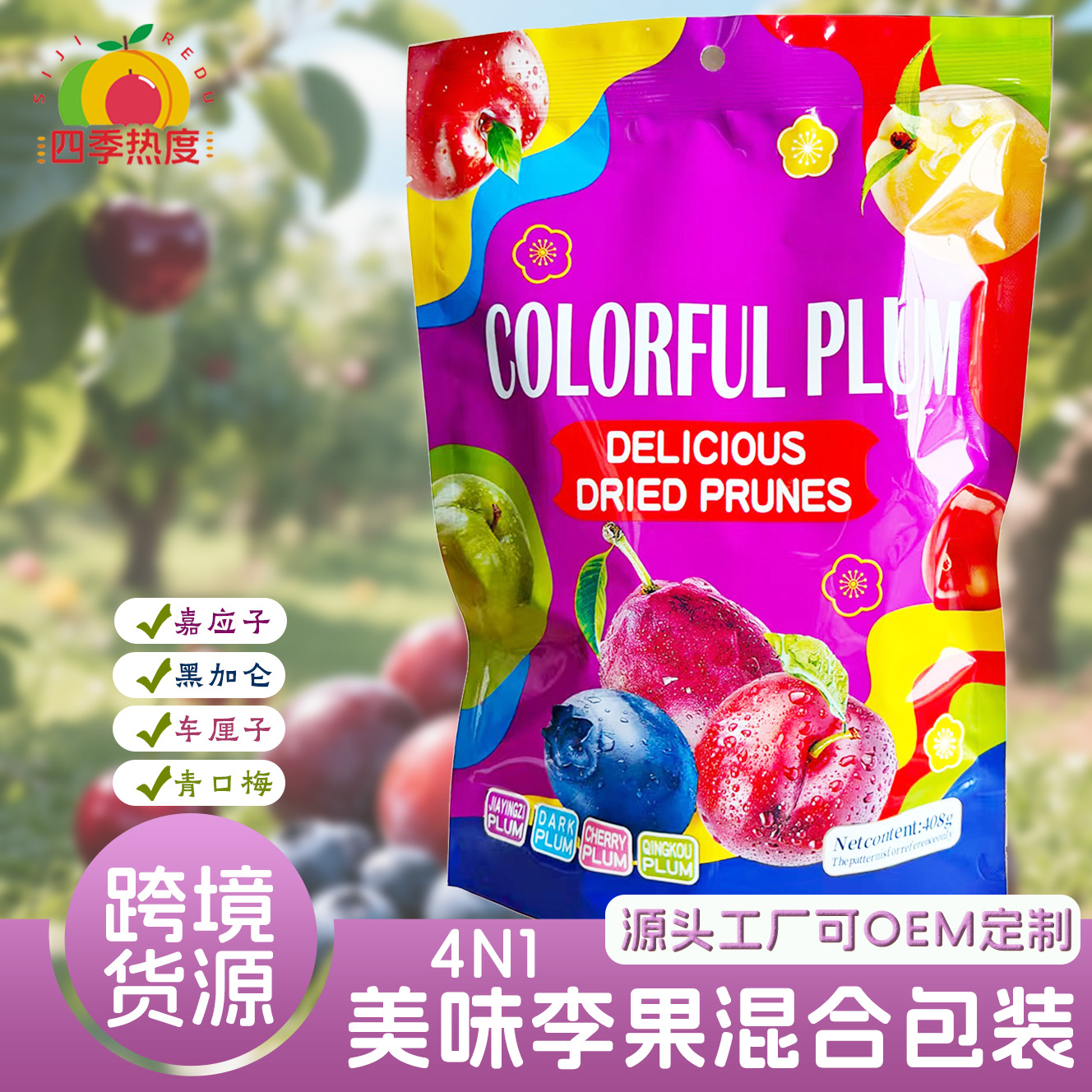 跨境嘉应子黑加仑混合蜜饯蓝莓李果果脯干青口梅梅子凉果梅类蜜饯