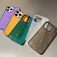 适用苹果15iPhone14promax透明13pro个性纯色简约雪花果冻软手机