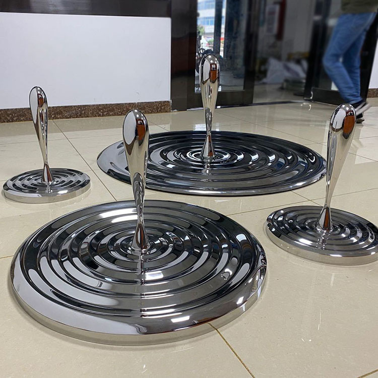 定制不锈钢水波纹雕塑水滴元素雕塑酒店水池水景摆件景观小品