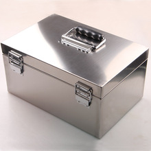 不锈钢箱子加厚工具箱手提收纳箱印章盒票据箱现金箱钱箱子储物箱