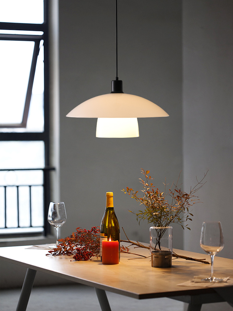 设计师北欧餐厅吊灯简约丹麦饭厅餐桌灯日式中古侘寂风吧台岛台灯