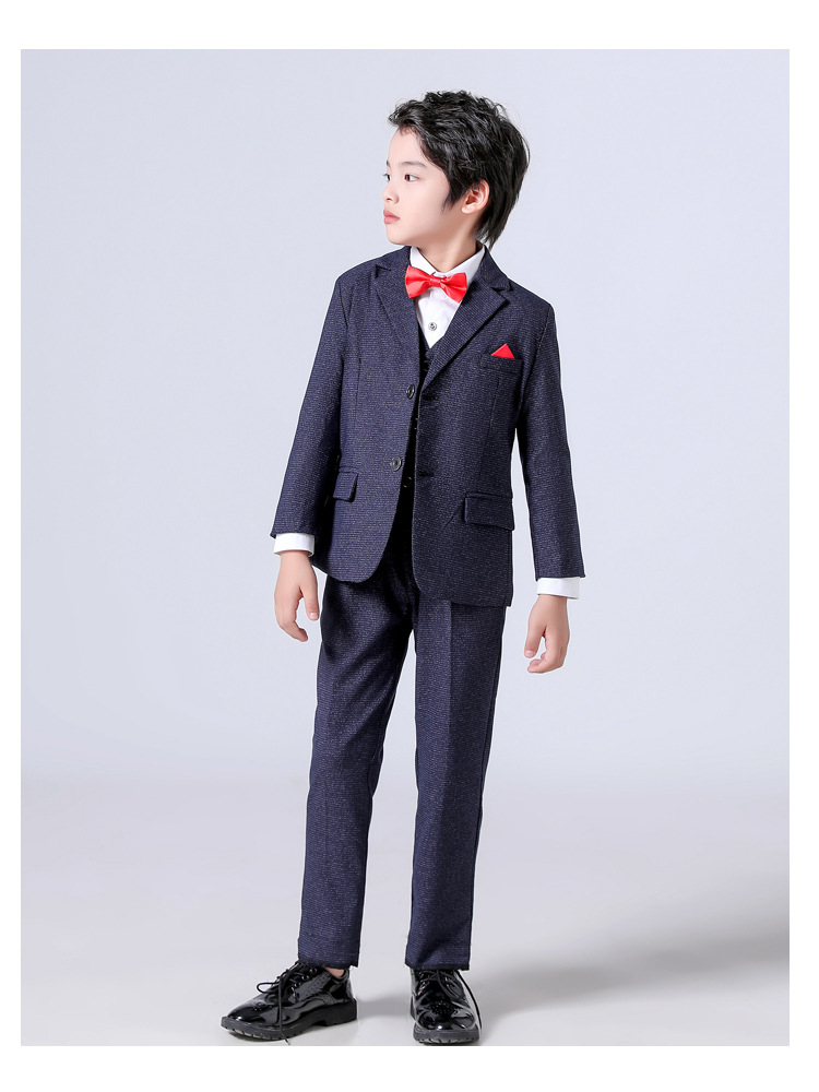 儿童西装套装小男孩花童主持礼服演出服中大童西服男童西装