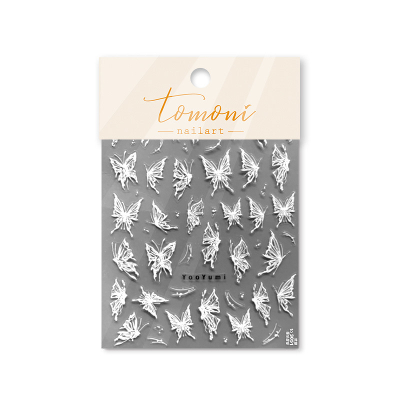 Tomoni Shell Light 3041 Dudu Cooperation Adhesive Nail Stickers Japanese Stickers 5D Nail Sticker Paper Butterfly