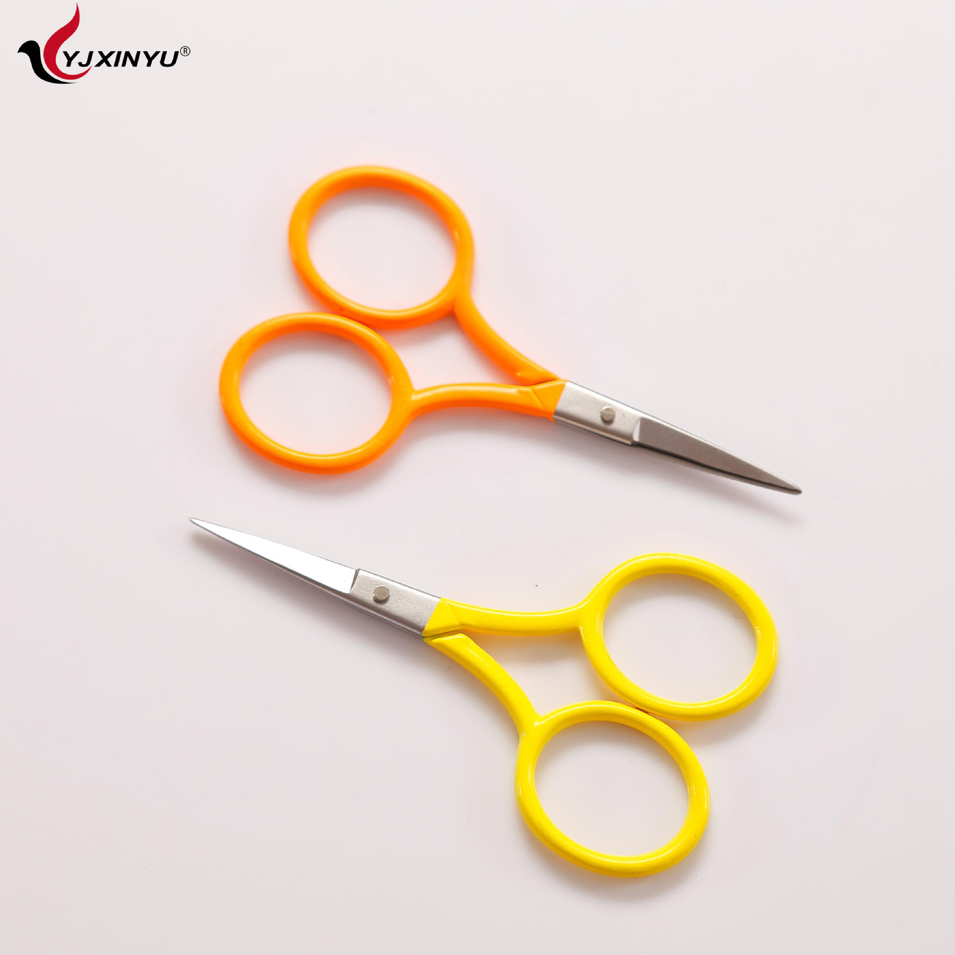 工厂直批 不锈钢刺绣小剪刀 学生手工剪刀时尚茶包剪 橙色黄色