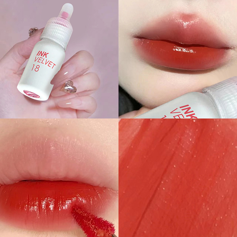 Small Feeding Bottle Lip Lacquer Mirror Water Light Full Lips Glass Lip Moisturizing Spring and Summer Light Pink Niche Lipstick Cheap Student